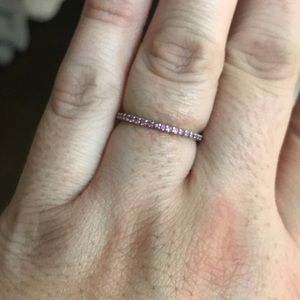 Pink Sapphire white gold band